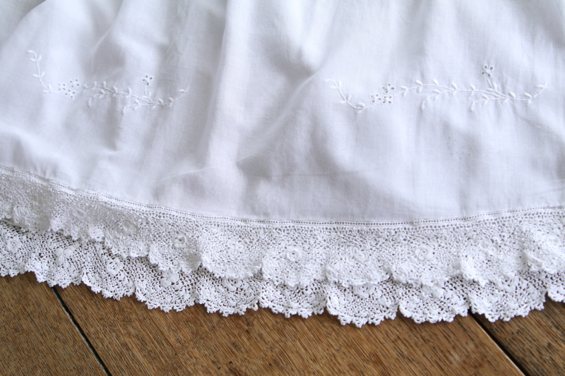 アイリッシュクロッシェ　コットンローンベビードレス　イギリス　アンティークストリュフ