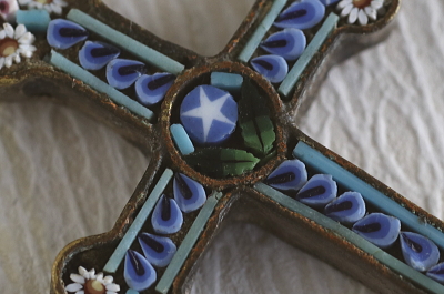 マイクロモザイク　クロスペンダント　ヴィンテージジュエリー　アクセサリー　イタリア　アンティークストリュフ 20251218