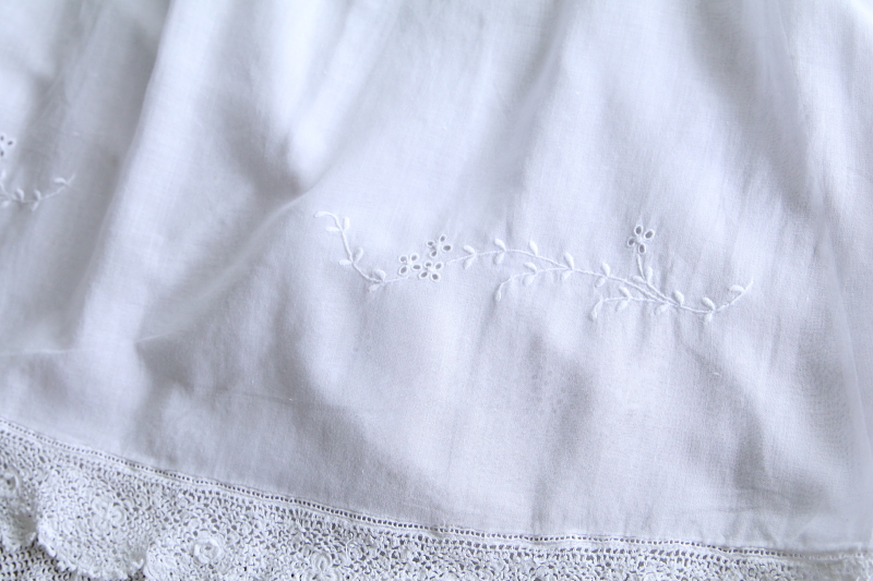 アイリッシュクロッシェ　コットンローンベビードレス　イギリス　アンティークストリュフ