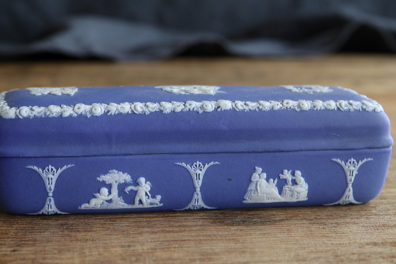 アンティークウエッジウッド　ジャスパートリンケットボックス　wedgwood　アンティークストリュフ