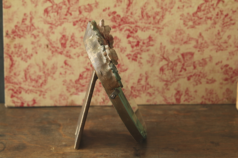 薔薇のバーボラミラー　イギリス　アンティークストリュフ