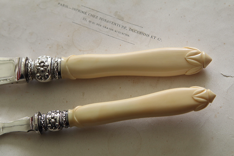 アイボリーハンドル　フィッシュカーバーズ　イギリス アンティークストリュフ