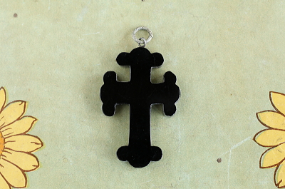 ヴィクトリアンジェット　クロスペンダントトップ　アンティークジュエリー　ヴィンテージアクセサリー　イギリス　アンティークストリュフ 20251216