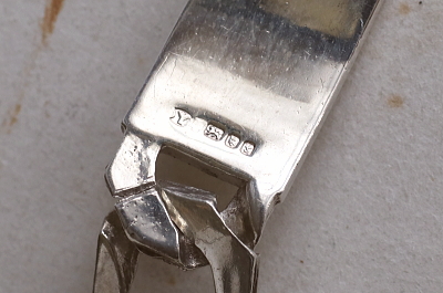 スターリングシルバー　IDブレスレット　イギリス　アンティークストリュフ