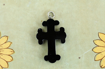 ヴィクトリアンジェット　クロスペンダントトップ　アンティークジュエリー　ヴィンテージアクセサリー　イギリス　アンティークストリュフ 20251216