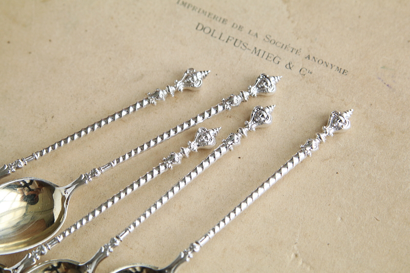 神像のシルバーティースプーン　オーストリア　アンティークストリュフ