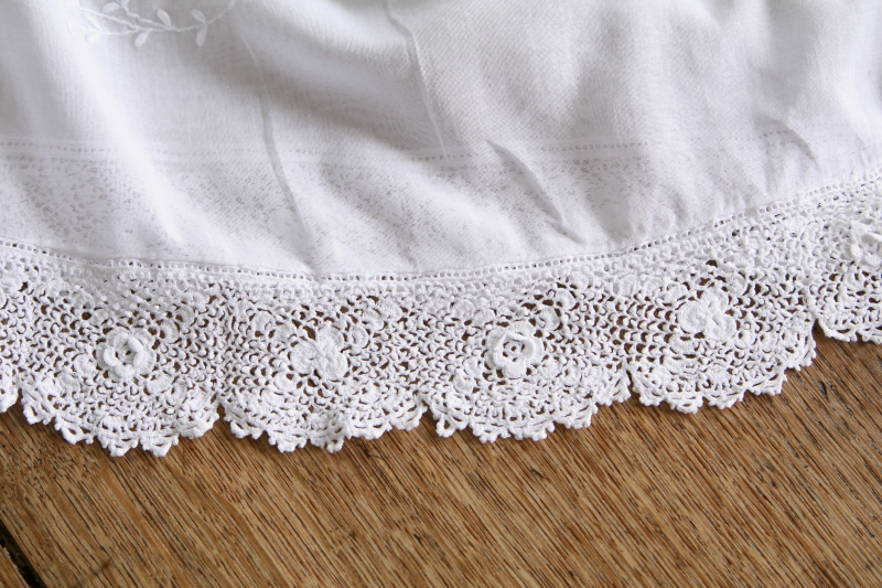 アイリッシュクロッシェ　コットンローンベビードレス　イギリス　アンティークストリュフ