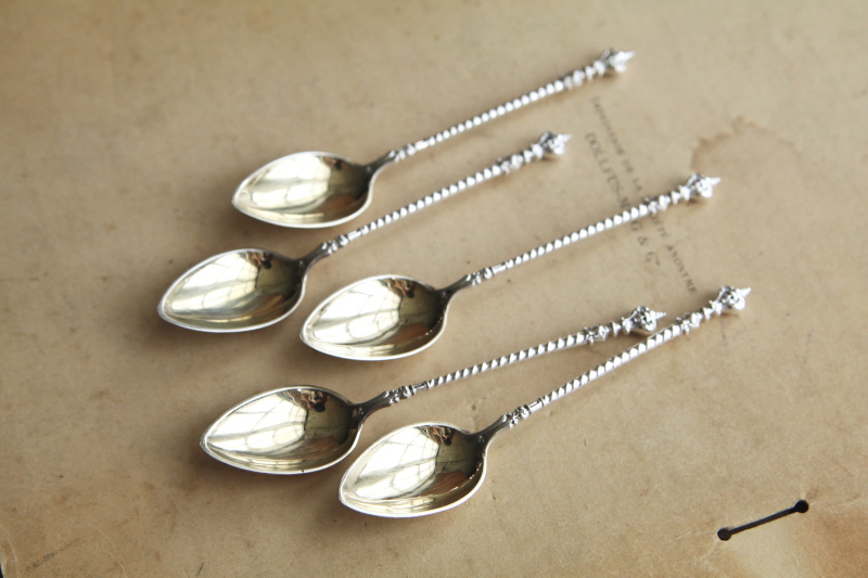 神像のシルバーティースプーン　オーストリア　アンティークストリュフ