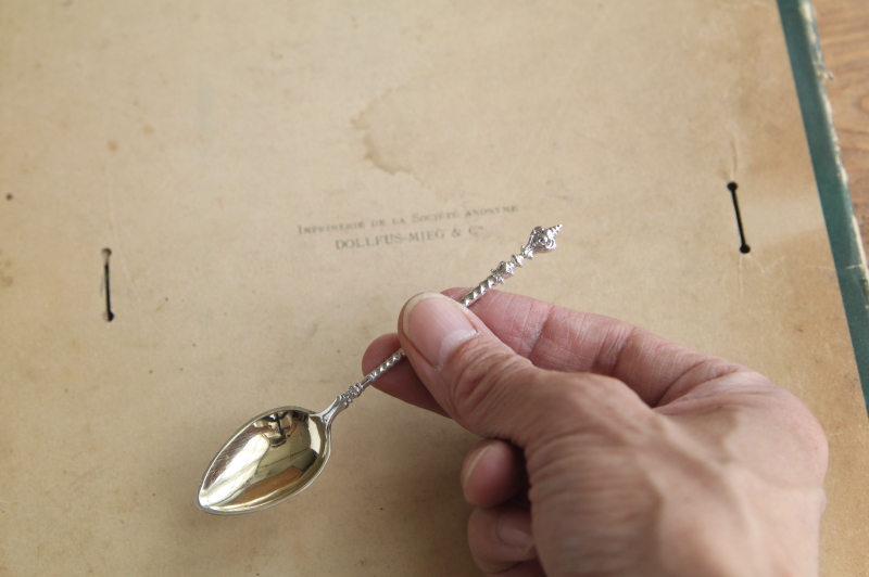 神像のシルバーティースプーン　オーストリア　アンティークストリュフ