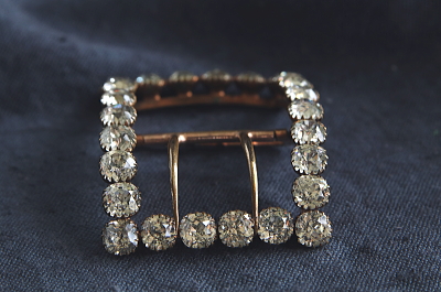 オールドマインカットペースト　ヴィクトリアンバックル　ヨーロッパ アンティークストリュフ