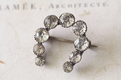 ヴィクトリアン～エドワーディアン　シルバーペーストブローチ　馬蹄　スター　アンティークストリュフ