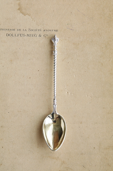 神像のシルバーティースプーン　オーストリア　アンティークストリュフ