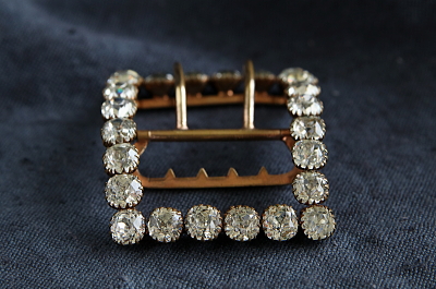 オールドマインカットペースト　ヴィクトリアンバックル　ヨーロッパ アンティークストリュフ