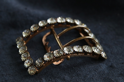 オールドマインカットペースト　ヴィクトリアンバックル　ヨーロッパ アンティークストリュフ