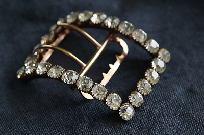 オールドマインカットペースト　ヴィクトリアンバックル　ヨーロッパ アンティークストリュフ