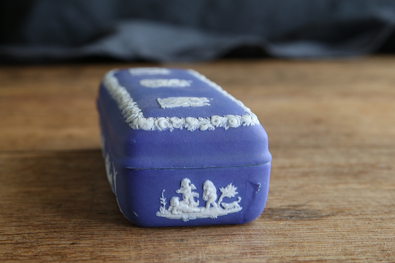 アンティークウエッジウッド　ジャスパートリンケットボックス　wedgwood　アンティークストリュフ