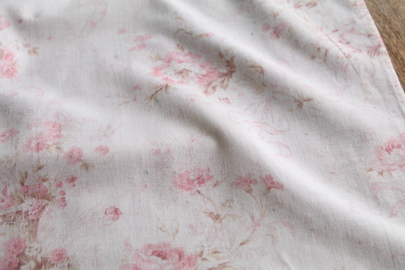 薔薇のブーケ　フレンチコットンファブリック　フランス　アンティークストリュフ