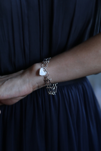 パドロッククラスプ　シルバーブレスレット　イギリス　アンティークストリュフ 20250801