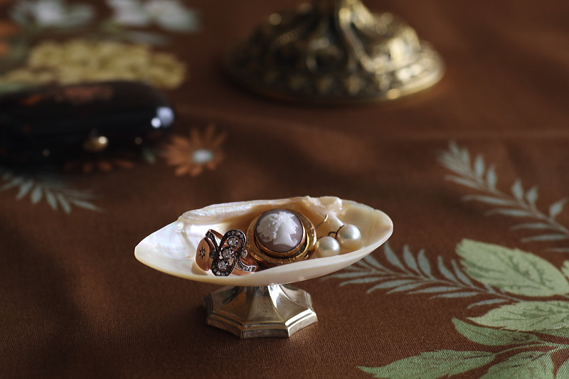 貝殻のアクセサリースタンド　シェル　マザーオブパール　イギリス