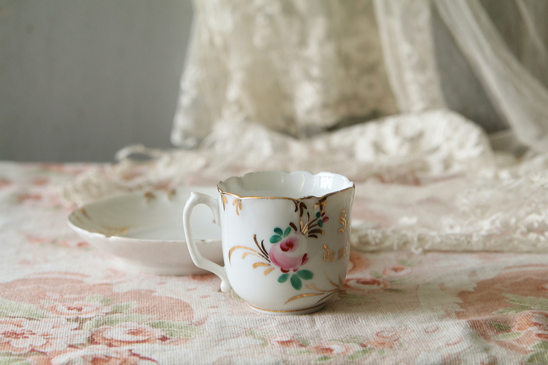 ウエディングスーベニール　コーヒーカップソーサー　vieux paris　アンティークストリュフ