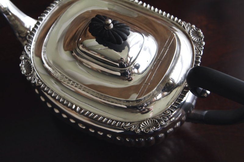 シェルパターン　ティー3点セット　イギリス　アンティークストリュフ