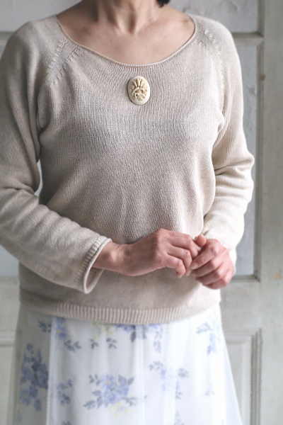 麦穂のブーケ　アイボリーブローチ　ヴィクトリアン　イギリス　アンティークストリュフ