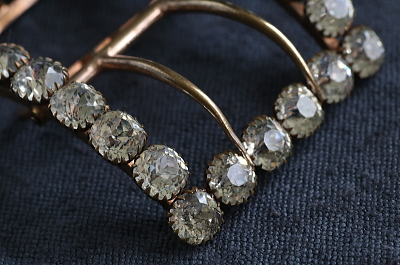 オールドマインカットペースト　ヴィクトリアンバックル　ヨーロッパ アンティークストリュフ