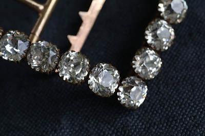 オールドマインカットペースト　ヴィクトリアンバックル　ヨーロッパ アンティークストリュフ