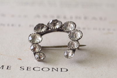 ヴィクトリアン～エドワーディアン　シルバーペーストブローチ　馬蹄　スター　アンティークストリュフ