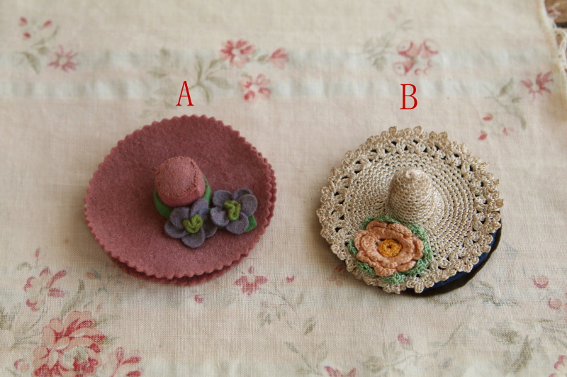 帽子のシンブル&ニードルケース　イギリス　アンティークストリュフ