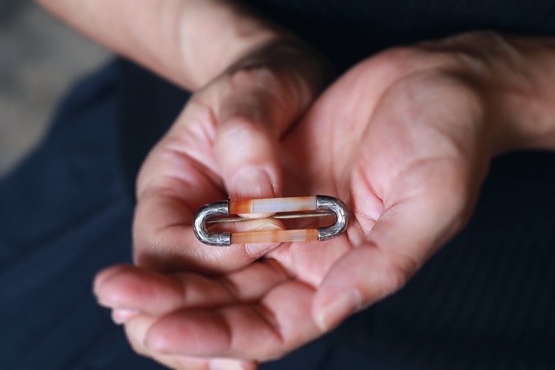 ヴィクトリアンアゲートアンドシルバー　スコティッシュシルバーブローチ　アンティークストリュフ