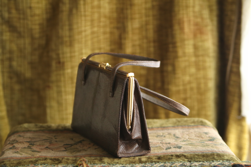 リザードスキンのハンドバッグ　john lewis jonelle アンティークストリュフ