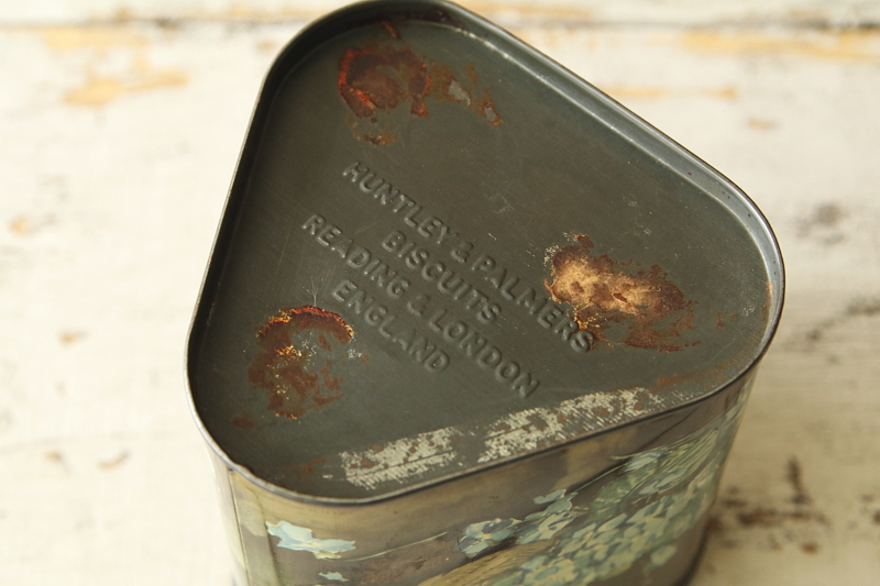 紫陽花のチョコレートビスケットティン　huntley and palmers イギリス　アンティークストリュフ