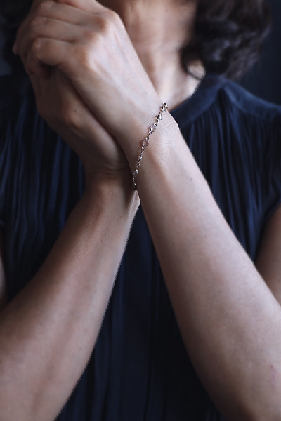 カットペーストシルバーブレスレット　ヨーロッパ　アンティークストリュフ