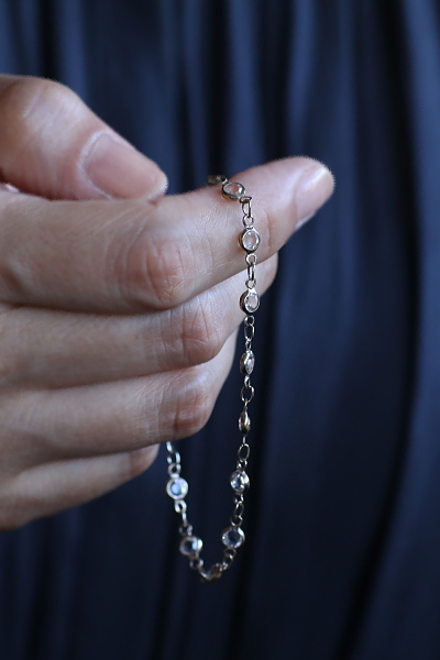 カットペーストシルバーブレスレット　ヨーロッパ　アンティークストリュフ