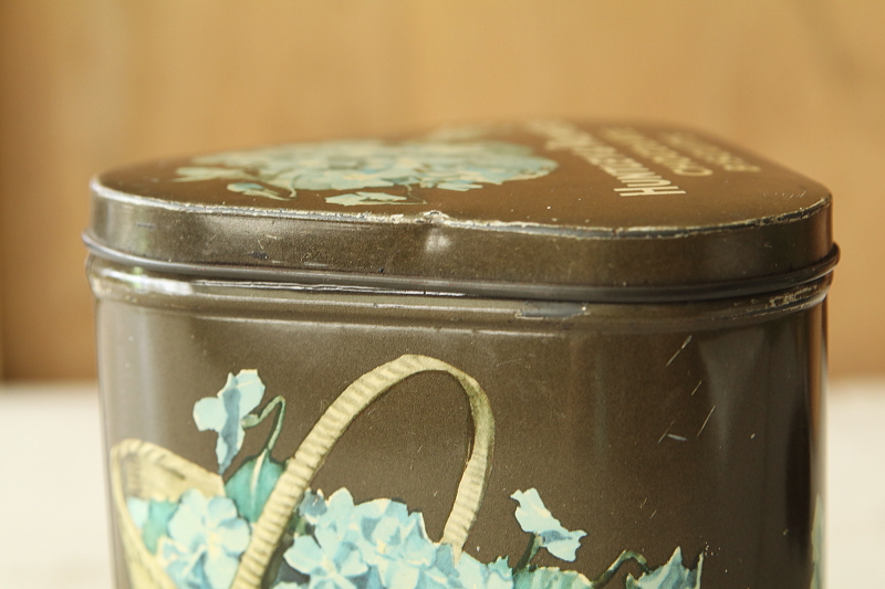 紫陽花のチョコレートビスケットティン　huntley and palmers イギリス　アンティークストリュフ