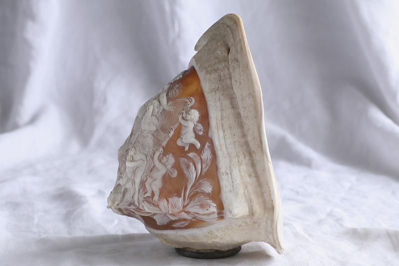 サードニクスシェルカメオのオブジェ　ランプシェード　イタリア　アンティークストリュフ