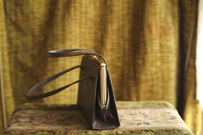 リザードスキンのハンドバッグ　john lewis jonelle アンティークストリュフ