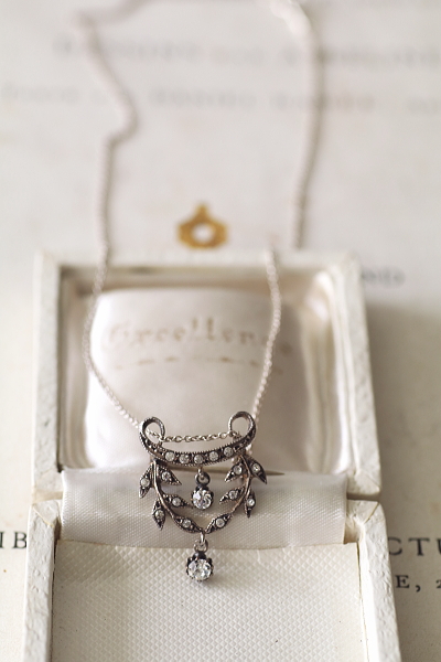 ヴィクトリアン～エドワーディアン　シルバーペーストブローチ　馬蹄　スター　アンティークストリュフ