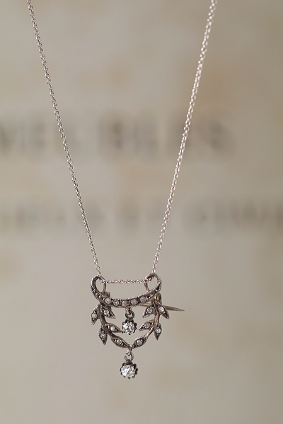 ヴィクトリアン～エドワーディアン　シルバーペーストブローチ　馬蹄　スター　アンティークストリュフ