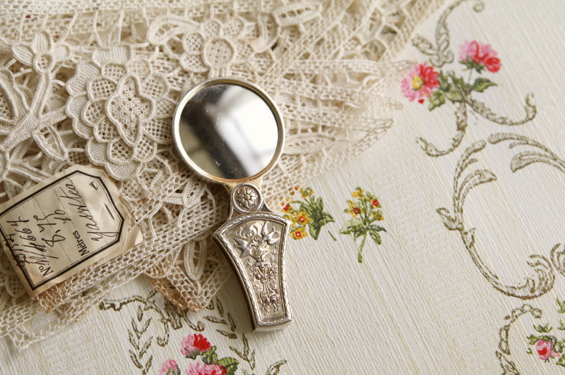 銀の手鏡　boin taburet a paris フランス アンティークストリュフ