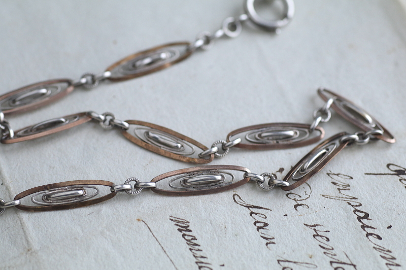 シルバーウォッチチェーンネックレス　イギリス　アンティークストリュフ 20251217