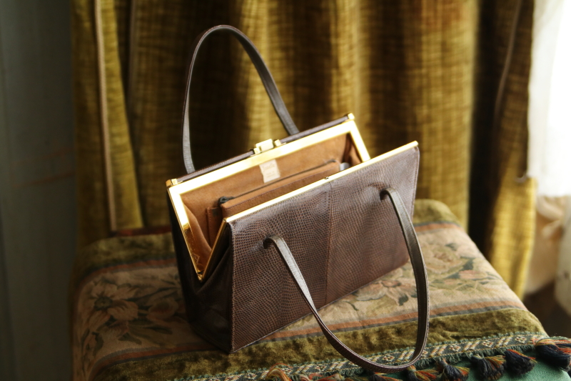 リザードスキンのハンドバッグ　john lewis jonelle アンティークストリュフ