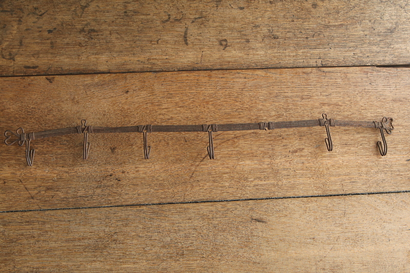 アイアンワイヤー6連フック　フランス アンティークストリュフ