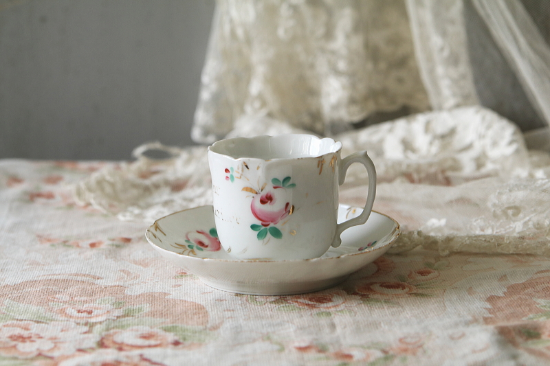 ウエディングスーベニール　コーヒーカップソーサー　vieux paris　アンティークストリュフ