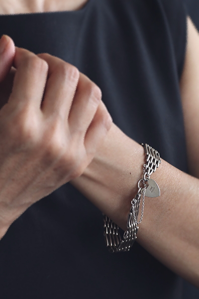 パドロッククラスプ　シルバーブレスレット　birmingham 1971　イギリス アンティークストリュフ