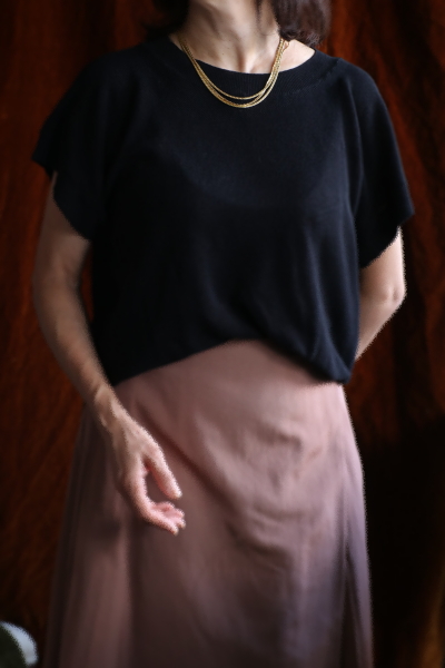 ゴールドトーンメタル　3連チェーンネックレス　イギリス　コスチュームジュエリー アンティークストリュフ