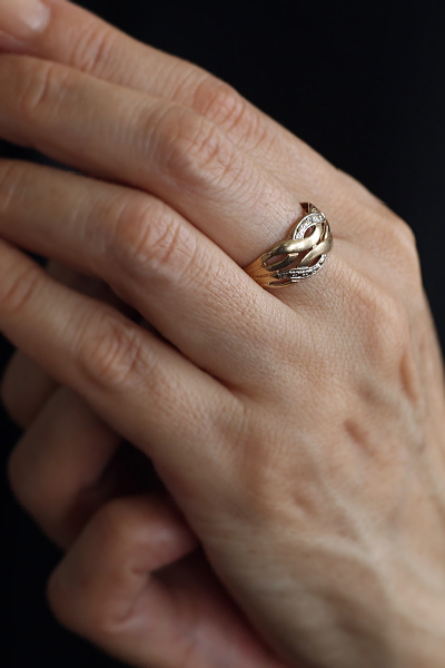  ワンポイントダイヤ　ヴィンテージリング　イギリス　アンティークストリュフ