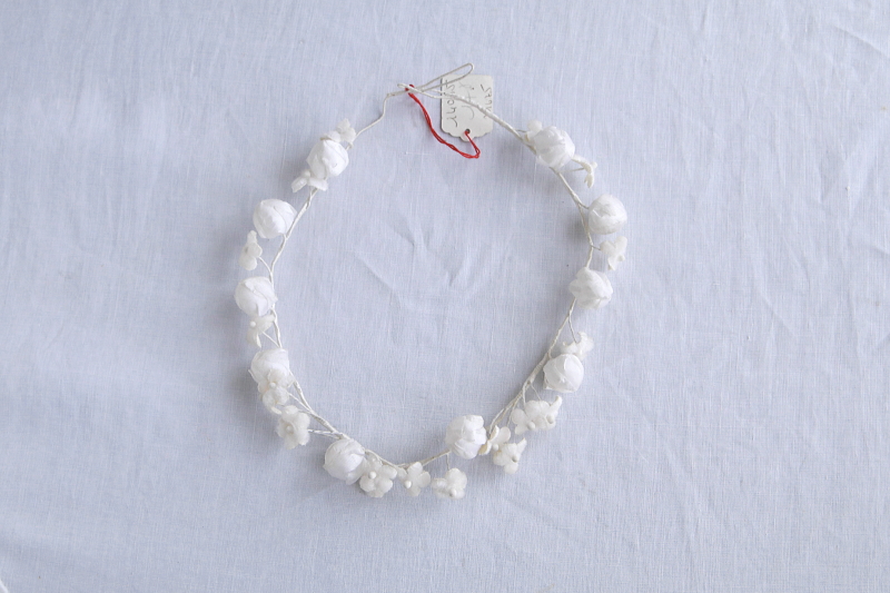 布花のティアラ　ウエディング　フランス　アンティークストリュフ