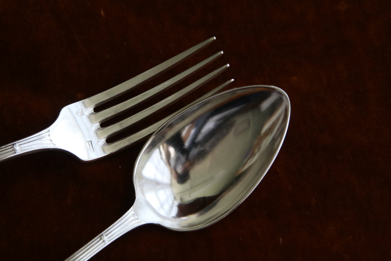 オリーブのテーブルスプーン＆フォーク　フランス　アンティークストリュフ